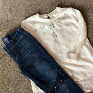 Jeans and top set size 6 to 7
